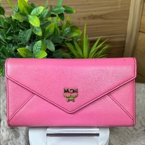 MCM Pink Leather "Love Letter" Envelope Long Wallet